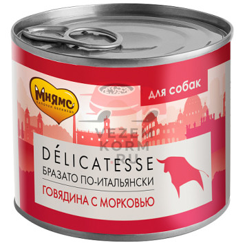 Мнямс Бразато по-итальянски Паштет из говядины с морковью для собак всех пород-0